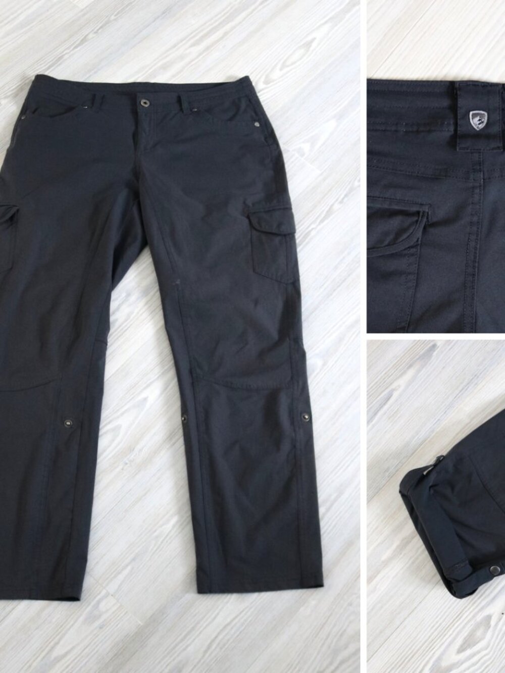 KUHL Performance Hiking Roll Up Pants Women's 12 Gray Freeflex Gorpcore Outdoors